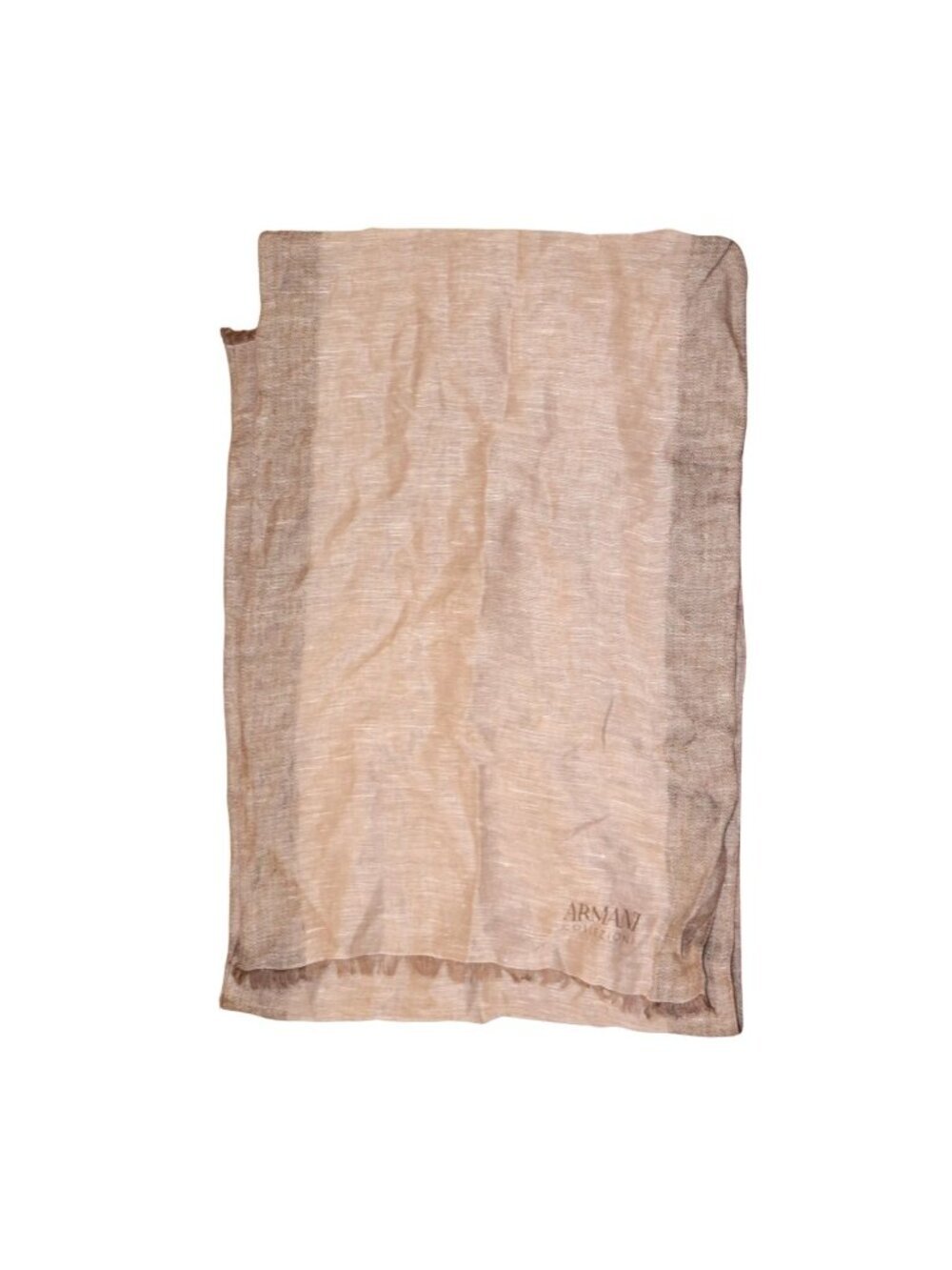 Armani Collezioni Brown Linen & Cotton Blend Scarf NWT